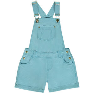 Salopette courte en toile unie pour fille 