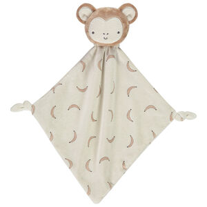 Doudou mouchoir singe imprimé bananes pour bébé  