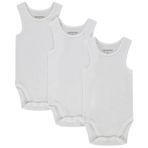 Lot de 3 bodies uni en maille côte pour bébé garçon 