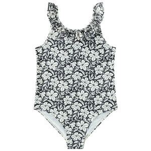 Maillot de bain 1 pièce imprimée fleurs pour fille  