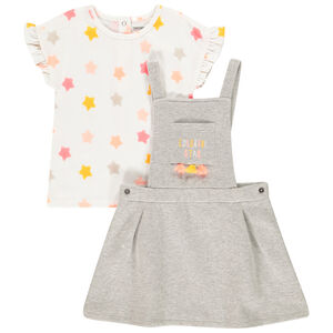 Ensemble robe + t-shirt manches courtes pour bébé fille 