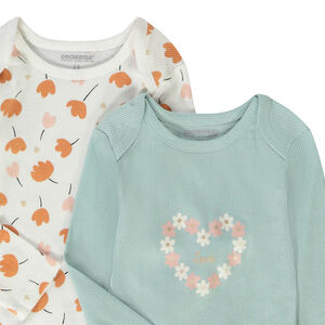 Lot de 5 bodies en rib fantaisie pour bébé fille 