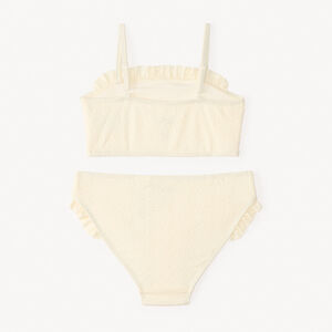 Maillot de bain 2 pièces effet broderie fille 