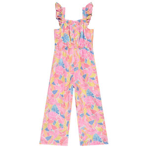 Lange jumpsuit in viscose voile met bloemen meisjes 