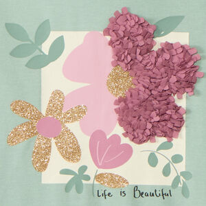 ondertrui met coltrui en 3D bloemblad-effect voor meisjes 