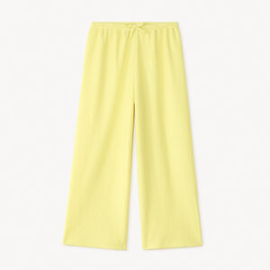 Fluid jersey textured solid pants for girls 