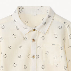 Hemd met lange mouwen, allover savannedierenprint, voor babyjongens 