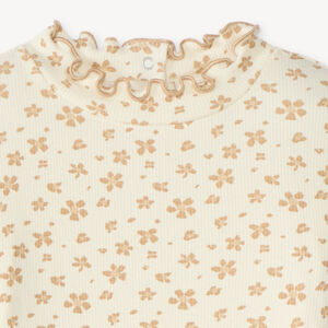 Onderhemd met hoge hals voor babymeisjes, met bloemenprint. 