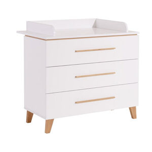 Commode 3 tiroirs avec plan à langer Vito Mira - Blanc 