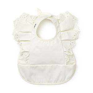 Bavoir à poche avec volants ornementés vanilla white 