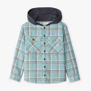 Chemise manches longues à carreaux et capuche pour garçon  