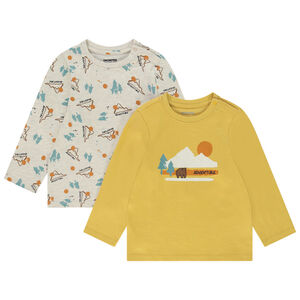 Set van 2 T-shirts Lange Mouwen Fantasie voor Baby Jongen 