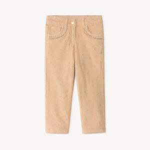 Slim velours broek voor meisjes met fantasiedruk 