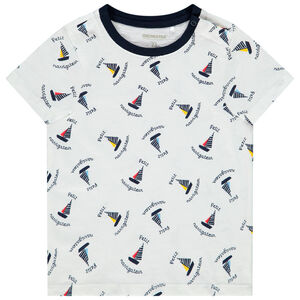Korte mouwen T-shirt met bootjesprint voor baby jongen 