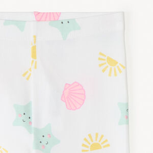 Caleçon corsaire met fantasieprint voor meisjesbaby. 