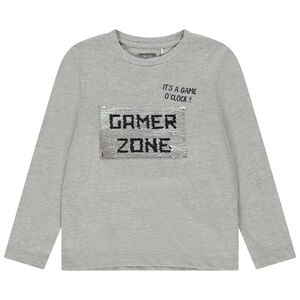 Lange mouwen T-shirt in jersey met magische pailletten jongens 