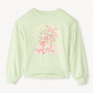 Sweatshirt met pofmouwen Palmboom voor meisjes 