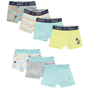Lot de 7 boxers en jersey motifs palmiers pour garçon 