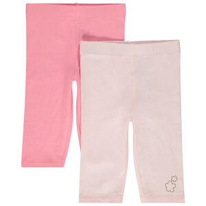 Set van 2 effen corsaires met glitter bloemenprint voor baby meisje 