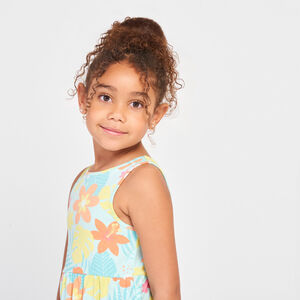 Mouwloze jurk met fantasieprint meisjes 