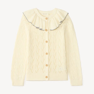 Gilet en tricot col volanté pour fille 