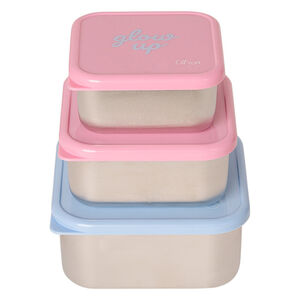 Lunchbox inox empilable 3PCS Pink/Blue Glowup 
