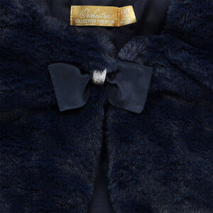 Gilet esprit boléro en fausse fourrure à nœud pour fille 