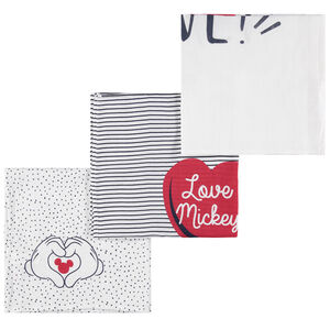 Lot de 3 langes en coton bio tétra motif Mickey Disney 