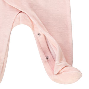 Dors-bien en velours fantaisie patch oiseau pour bébé fille 