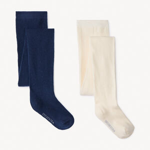 Lot de 2 collants épais unis pour fille 