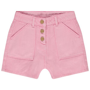Short denim overdyed uni met knoppen voor meisjes 