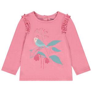 T-shirt manches longues à ruché print pailleté pour bébé fille 