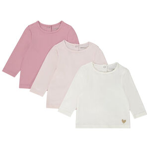 Lot de 3 t-shirts en jersey uni pour bébé fille 