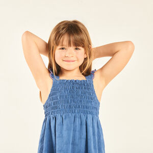 Robe sans manches effet jean fille 