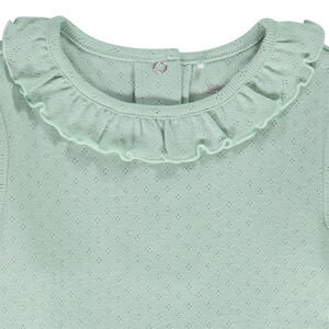 Lange mouwen T-shirt in Pointelle mesh voor baby meisjes 
