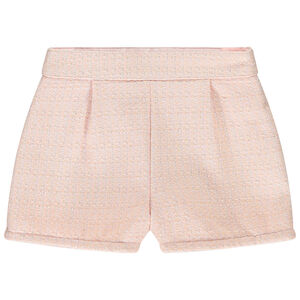 Short en jacquard rose doublé en voile pour fille  