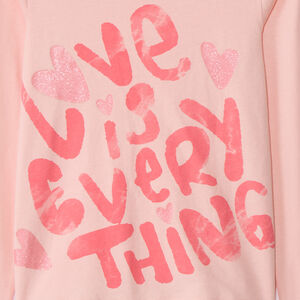 T-shirt met lange mouwen, fantasie softprint met glitterdetails, voor meisjes 