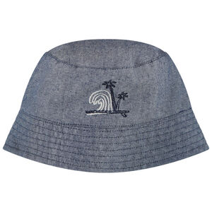 Bob en toile effet jean avec vague brodée pour bébé garçon 