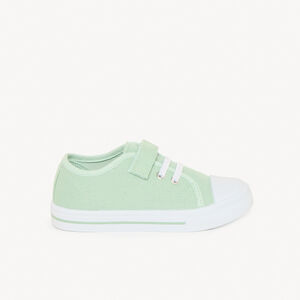 Lage sneakers van stof met elastische veters en klittenband voor baby jongen 