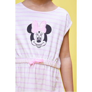 Gestreepte jurk met korte mouwen en print van Disney Minnie voor meisjes 