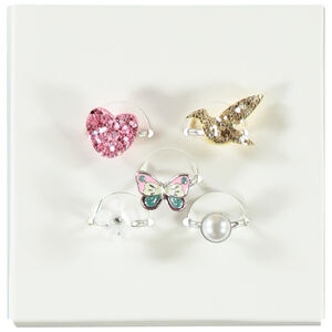 Lot de 5 bagues fantaisies pour fille 