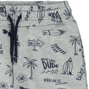 Bermuda in fleece met print voor jongens 