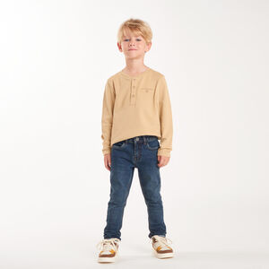 Jeans slim fit in denim met contrasterende naden voor jongens 