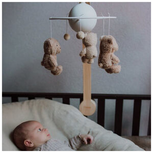 Mobile teddybeer Lou muzikaal & Oplaadbaar White 