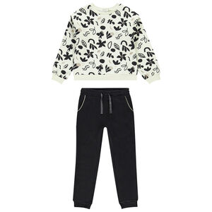 Joggingensemble met sweatshirt in fantasiedruk voor meisjes 