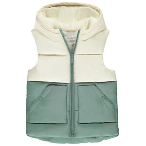 Donsjas zonder mouwen met colour block effect voor baby jongen 