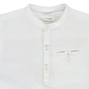 Tunique manches courtes unie en double gaze pour garçon 