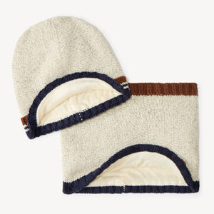 Set bonnet et snood garçon doublé en velours 