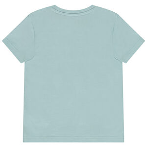 T-shirt met korte mouwen in effen kleur met fantasieprint voor jongen 