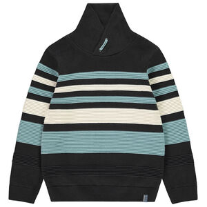 Pull manches longues à rayures placées et col croisé pour garçon  